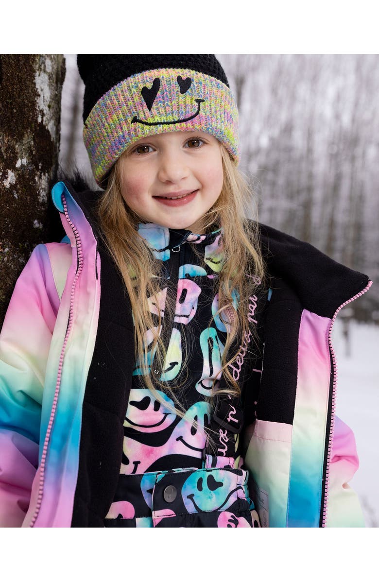 Deux par Deux Girl Two-Piece Thermal Underwear Set, Alternate, color, Smiley Face Girl