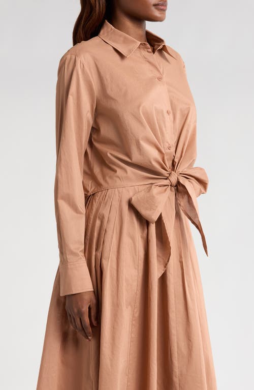 WAYF WAYF AMELIE TIE WAIST COTTON BUTTON-UP SHIRT 