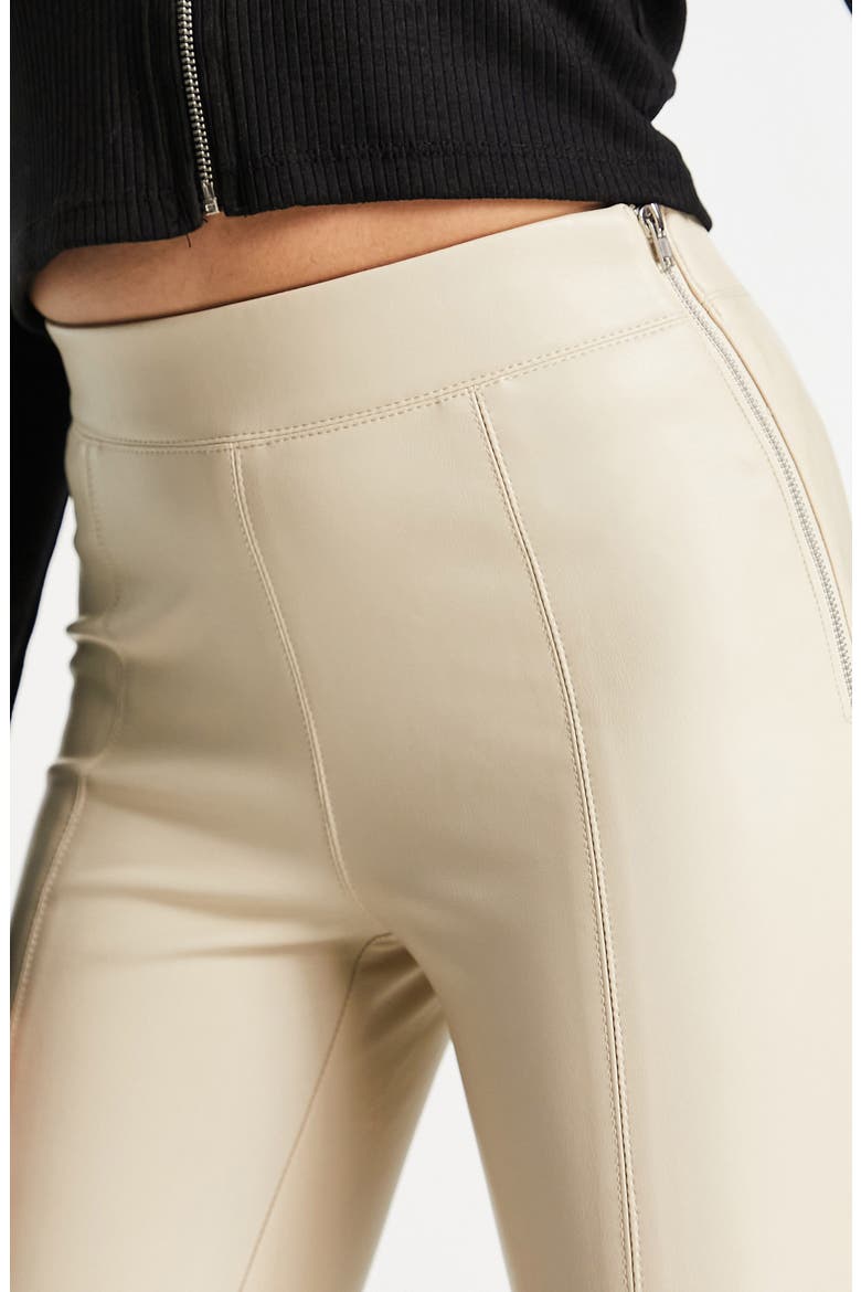 Faux Leather Leggings, Alternate, color, CREAM