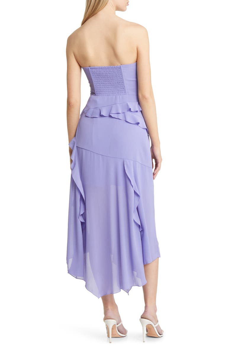 Ruffle Strapless Georgette Dress, Alternate, color, LILAC