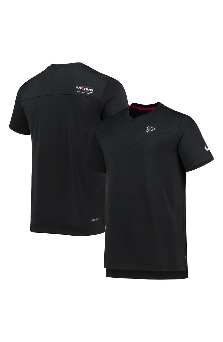 Nike Men's Nike Black Atlanta Falcons Sideline Coach Chevron Lock Up Logo V-Neck Performance T-Shirt, Main, color, Black