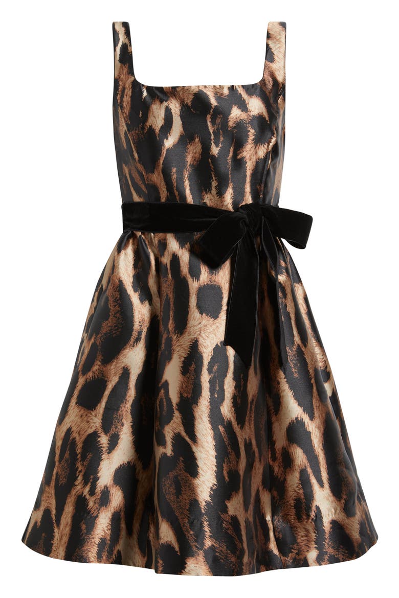 Leopard Print Cocktail Minidress, Alternate, color, BLACK MULTI
