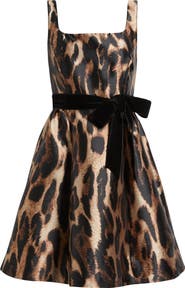 Julia Jordan Leopard Print Cocktail Minidress