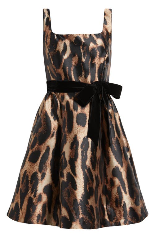 Julia Jordan Leopard Print Cocktail Minidress In Black