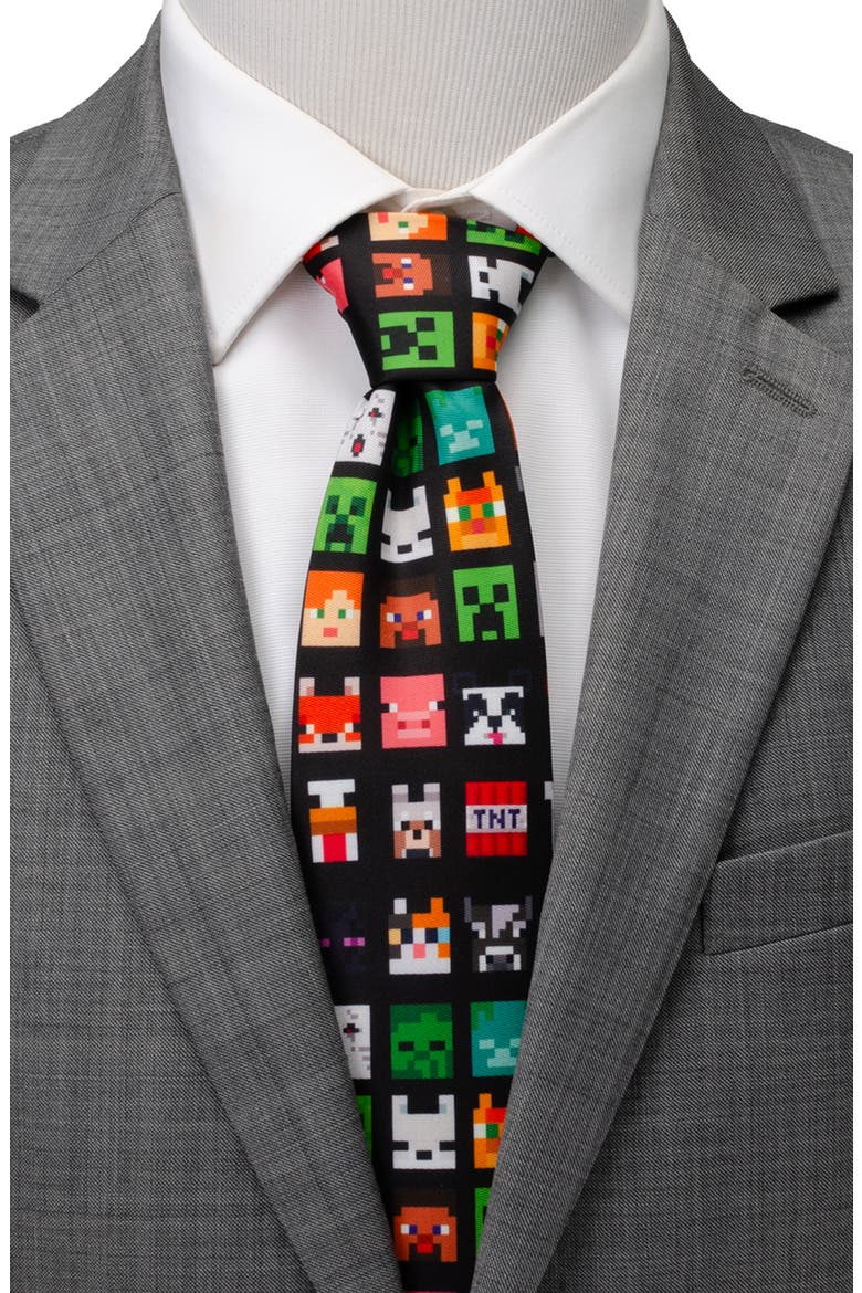 Minecraft Characters Tie, Alternate, color, BLACK