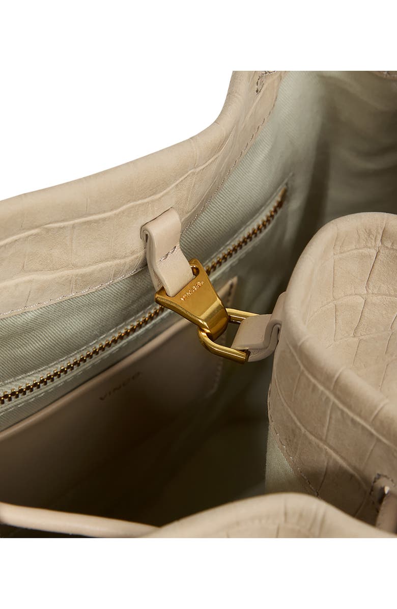 Vince Sarai Croc Embossed Leather Bucket Bag, Alternate, color, Marzipan
