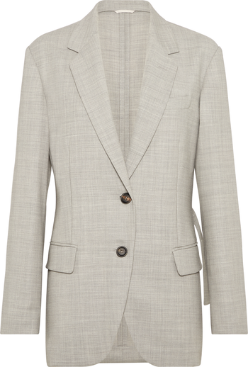 Brunello Cucinelli Fluid twill blazer with monili | Nordstrom