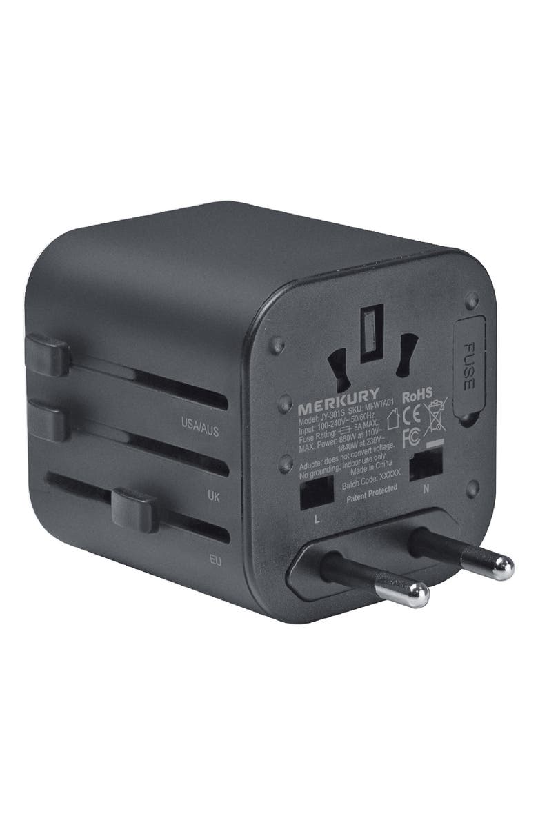 MERKURY INNOVATIONS World Travel Adapter, Alternate, color, Black
