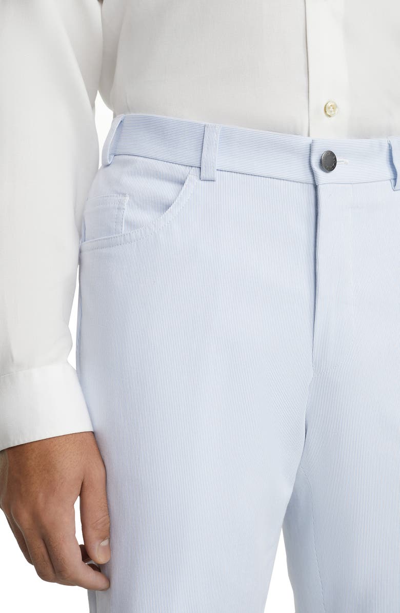 Jack Victor Sage Pinstripe Five-Pocket Stretch Pants, Alternate, color, Light Blue