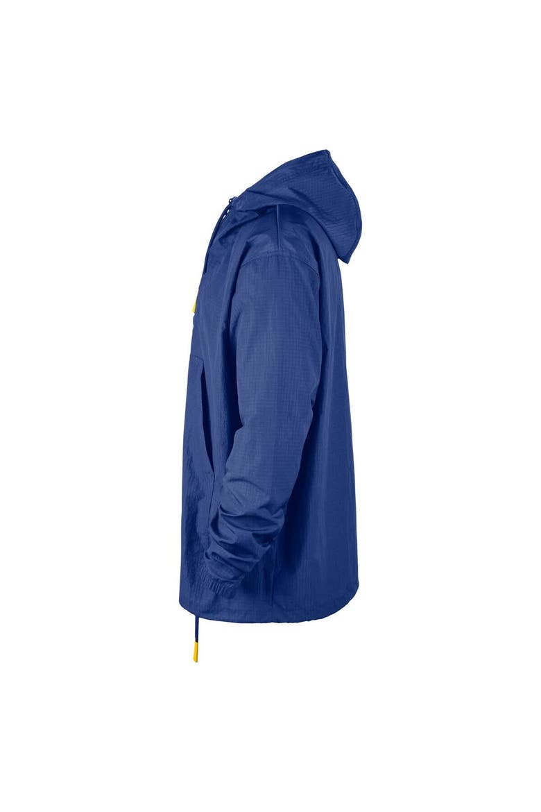 Men's Nike  Royal Golden State Warriors Courtside Premium Club Anorak Quarter-Zip Hoodie Jacket, Alternate, color, Royal