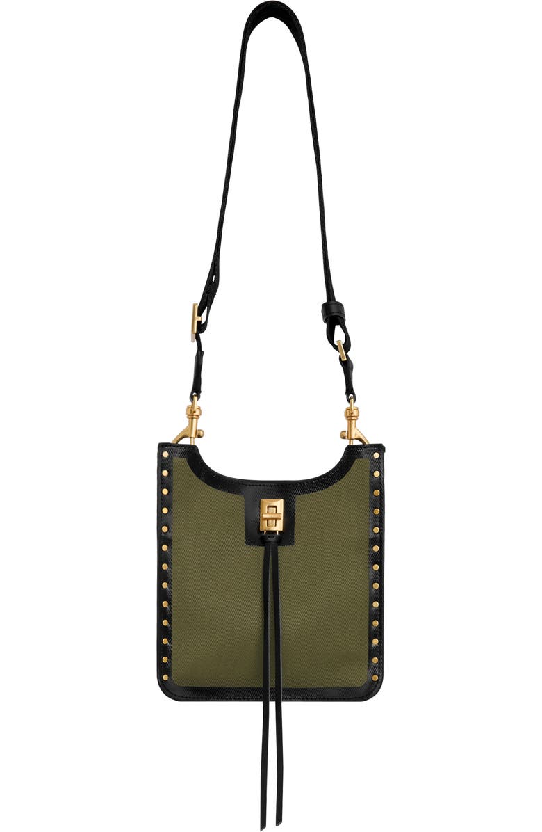 Rebecca Minkoff Small Darren North/South Canvas & Leather Crossbody Bag, Main, color,