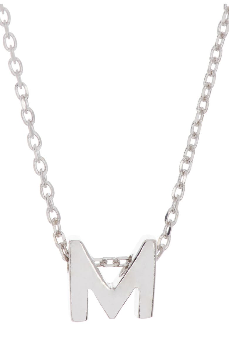 Adornia White Rhodium Plated Initial Pendant Necklace, Alternate, color, 