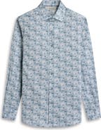 Bugatchi Axel Trim Fit Abstract Mosaic Print Stretch Cotton Button-Up Shirt