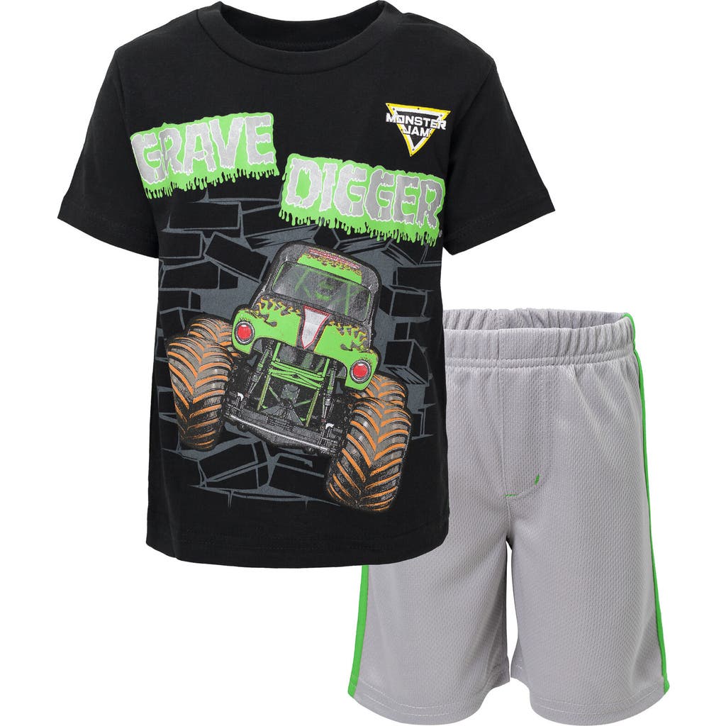 Monster Jam T-shirt & Mesh Shorts Set In Multi