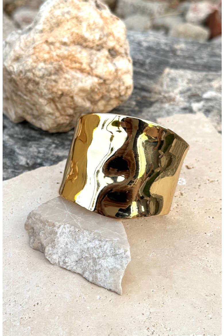 Hammered Bangle Bracelet, Alternate, color, GOLD