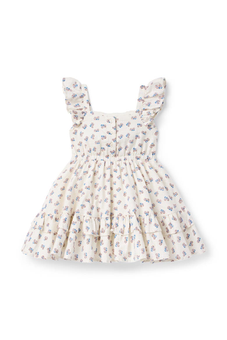 Ditsy Floral Ruffle Dress, Alternate, color, Ivory
