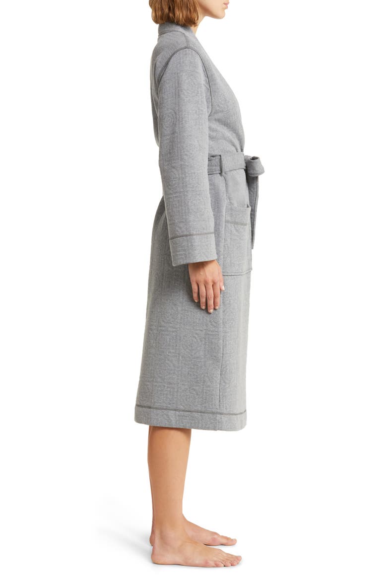 Infinity Quilted Jacquard Robe, Alternate, color, HEATHER GREY