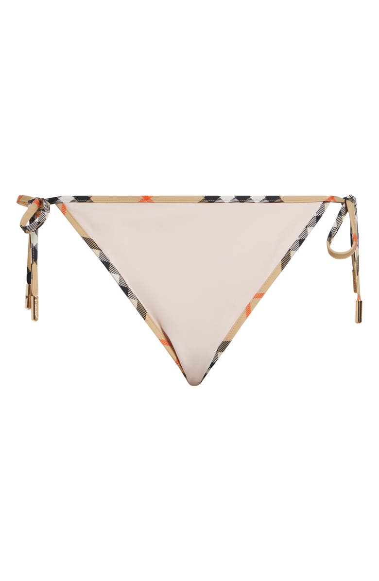 Burberry Mata Check Trim Sting Bikini Bottoms, Alternate, color, Bouquet
