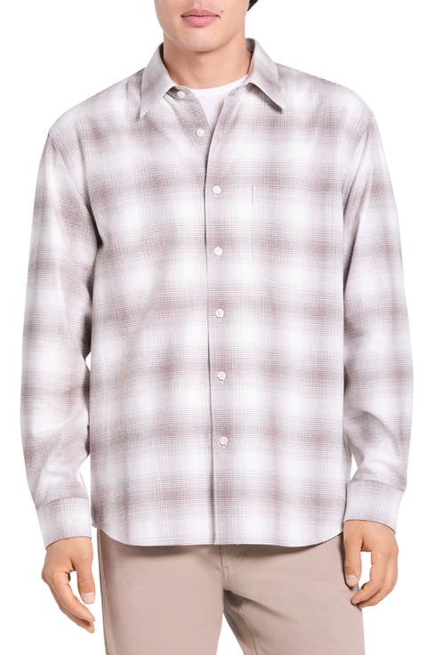 Irving Plaid Long Sleeve Cotton Shirt