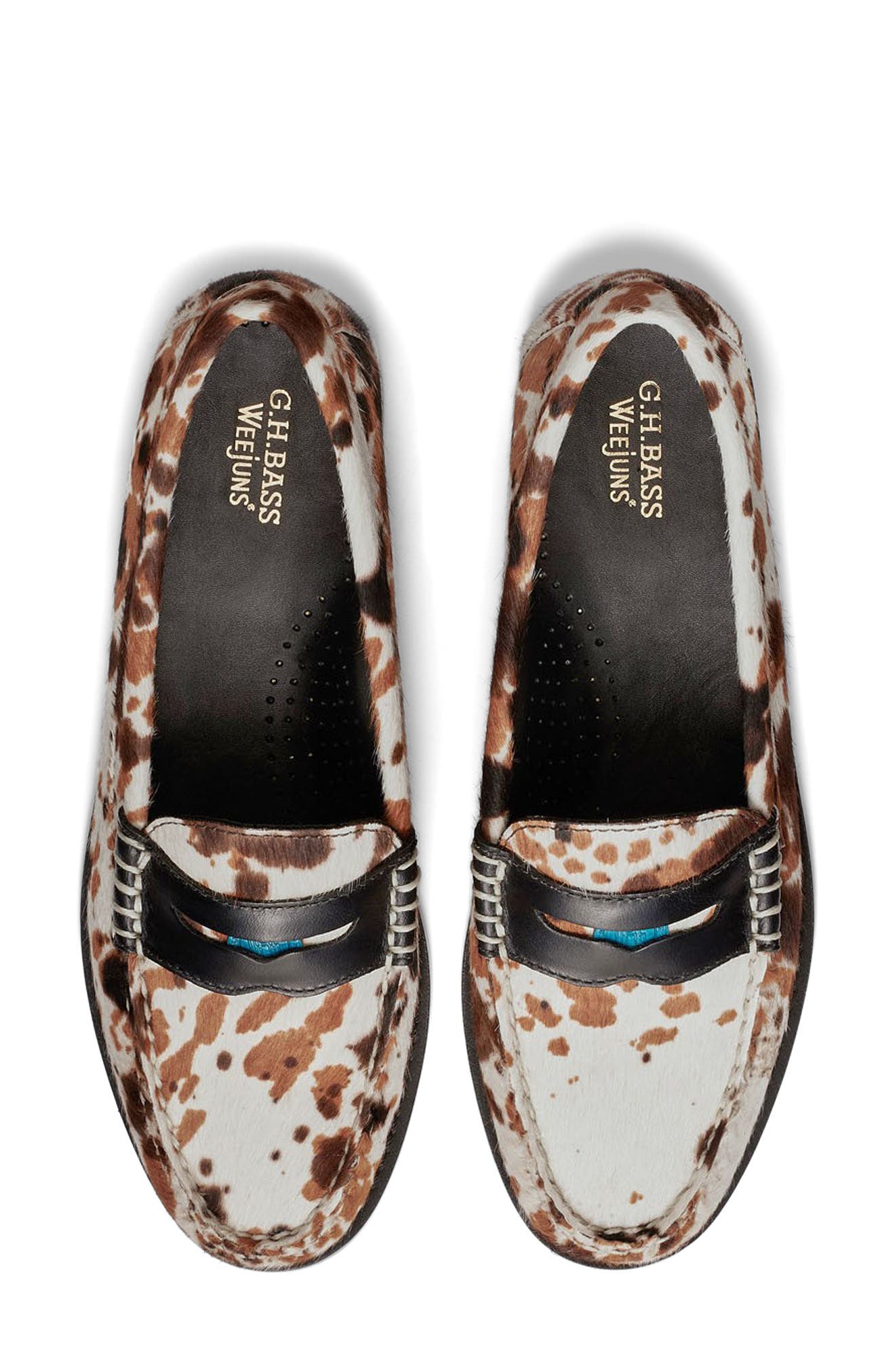 G.H.BASS Whitney Weejuns<sup>®</sup> Genuine Calf Hair Penny Loafer, Alternate, color, Brown Multi