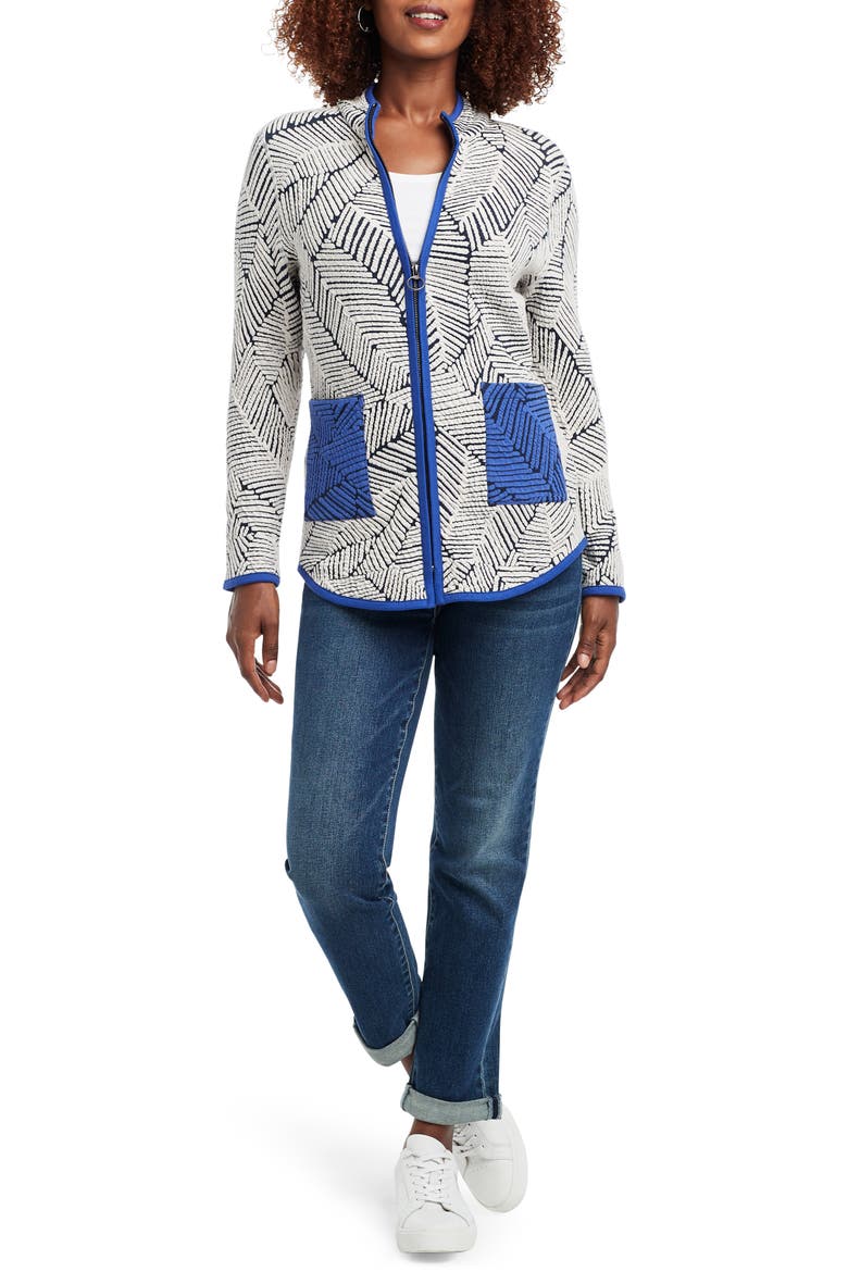 New Leaf Zip-Up Jacket, Alternate, color, BLUE MULTI