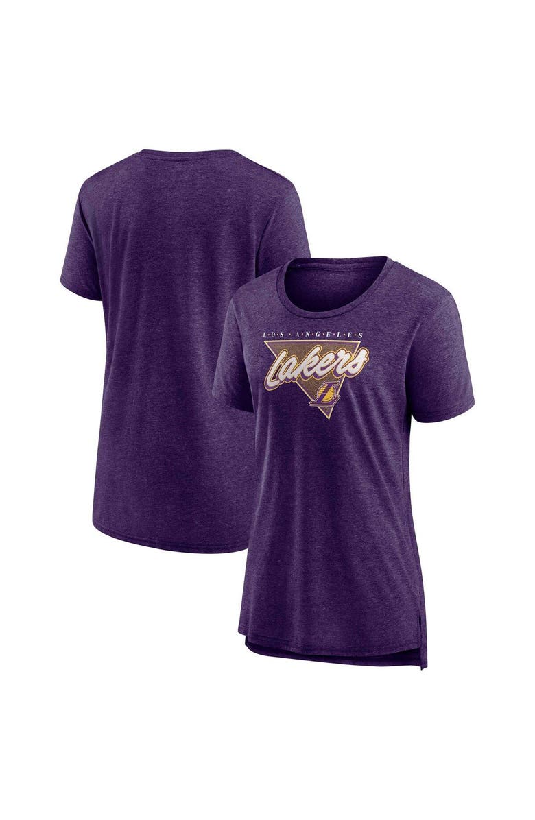 FANATICS Women's Fanatics Branded Heathered Purple Los Angeles Lakers True Classics Tri-Blend T-Shirt, Main, color, Heather Purple
