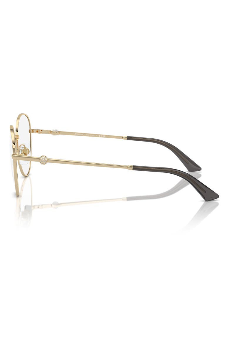 Jimmy Choo 52mm Round Optical Glasses, Alternate, color, Pale Gold / Demo Lens