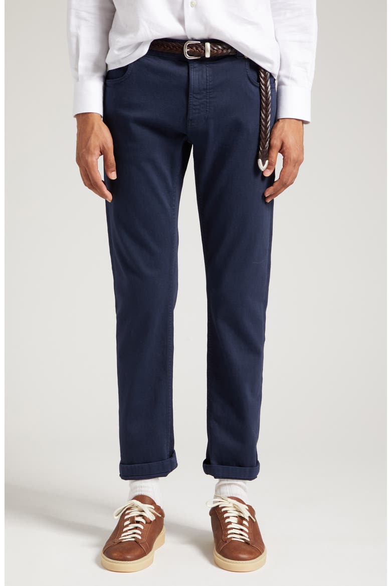 Five-Pocket Stretch Denim Pants, Main, color, NAVY