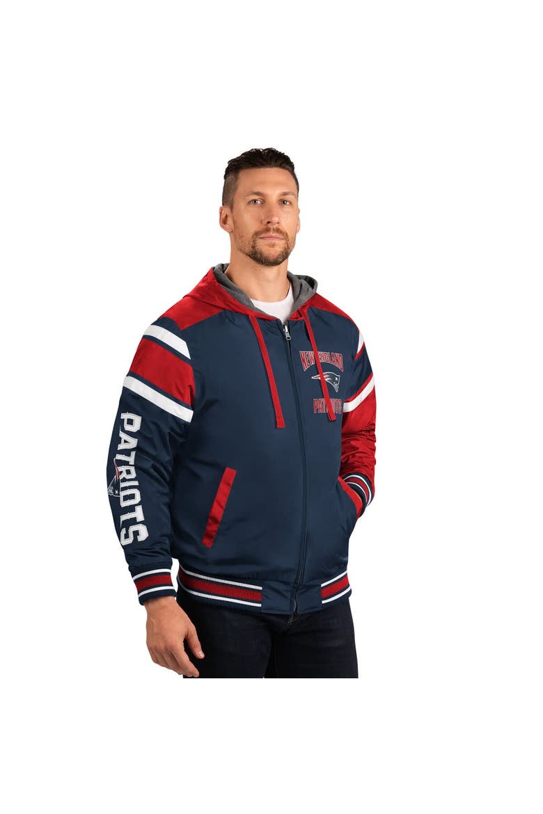 Men's G-III Sports by Carl Banks Navy/Gray New England Patriots Extreme Full Back Reversible Hoodie Full-Zip Jacket, Alternate, color, Navy