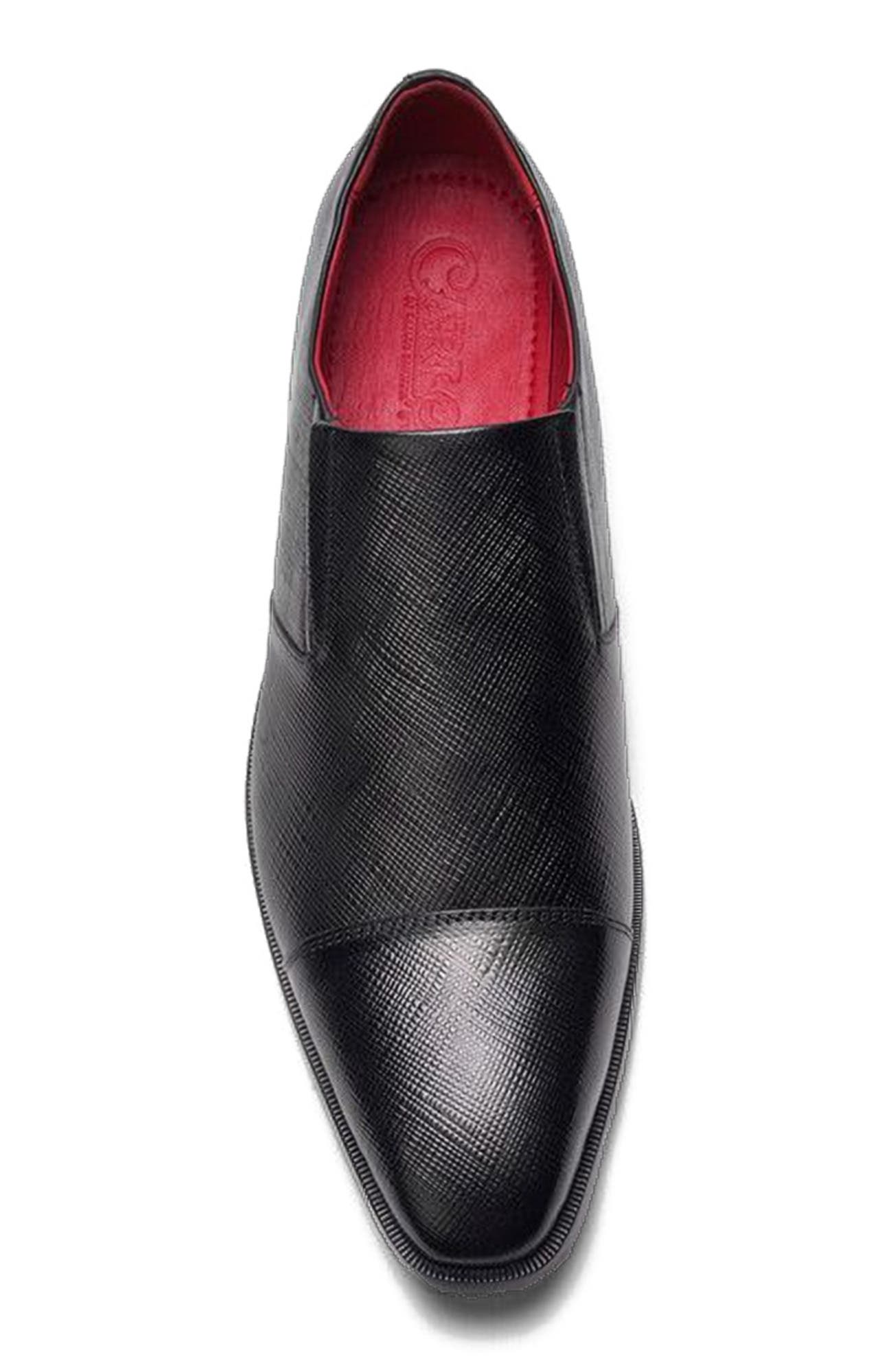 CARLOS SANTANA Eclipse Cap Toe Loafer, Alternate, color, Black Leather