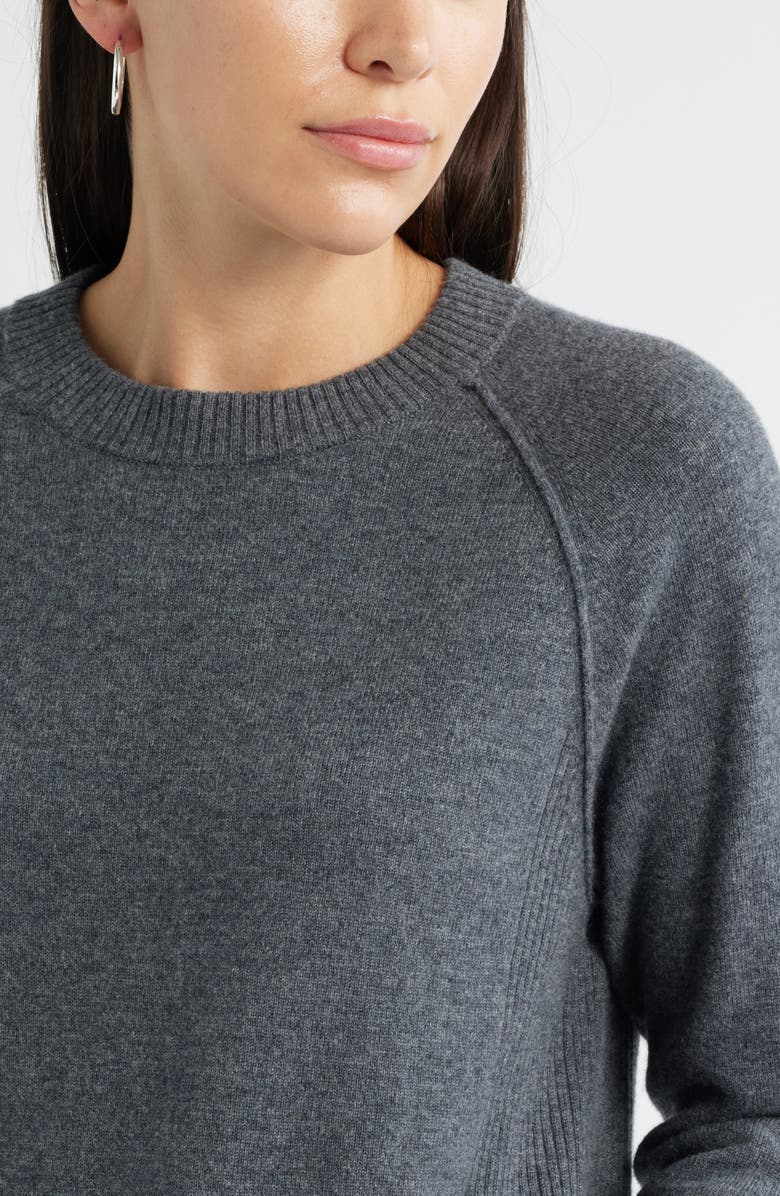 Caslon<sup>®</sup> Raglan Sleeve Wool & Cashmere Sweater, Alternate, color, Grey Dark Heather