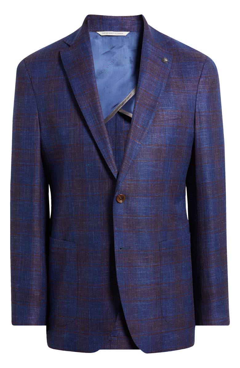 Jack Victor Hampton Deco Plaid Sport Coat, Alternate, color, Medium Blue