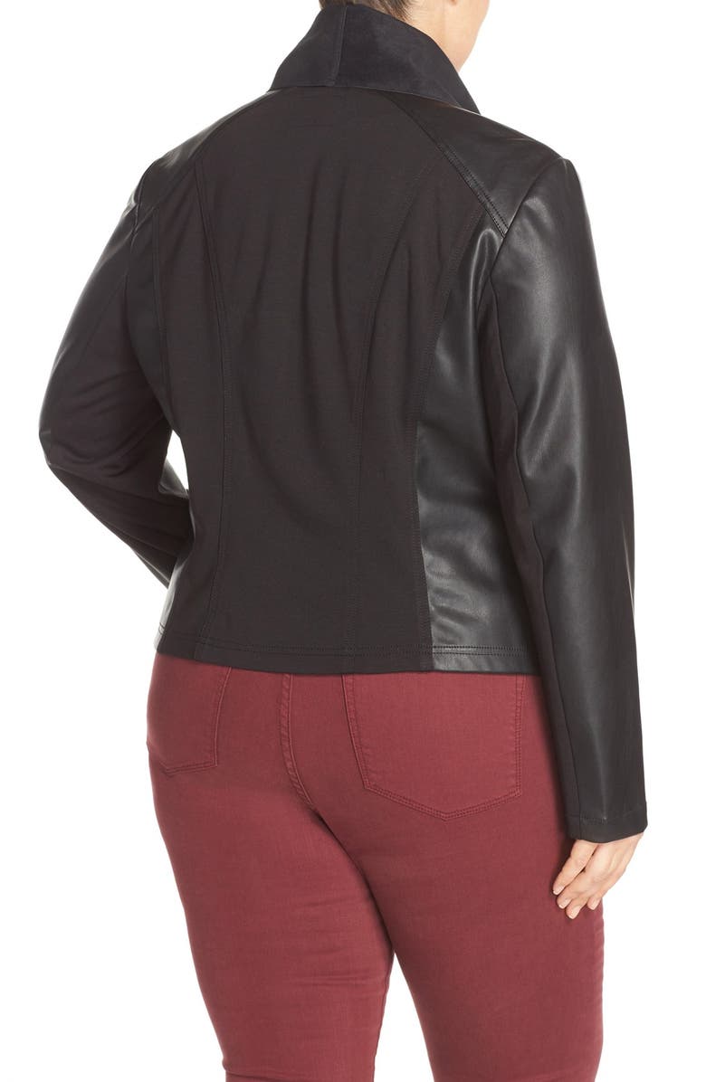 KUT from the Kloth 'Ana' Faux Leather Drape Front Jacket, Alternate, color, 