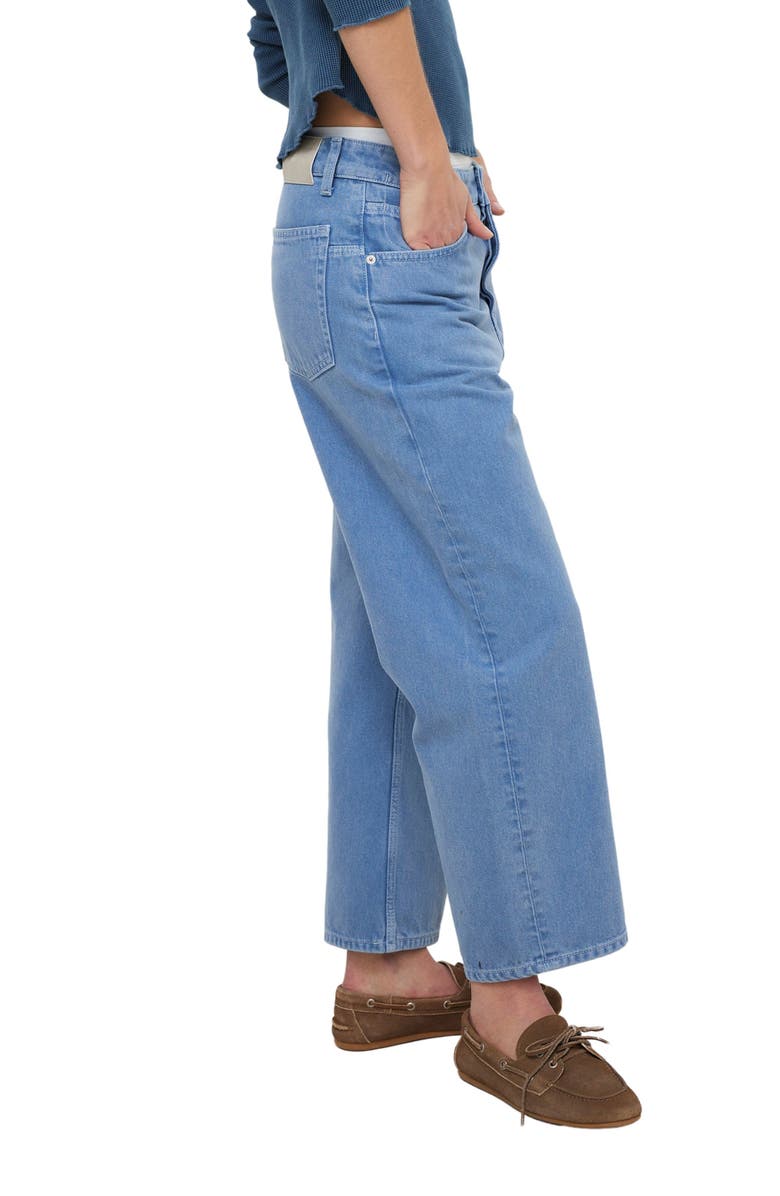 Free People Deep Trance Wide Leg Ankle Jeans, Alternate, color, Ocean