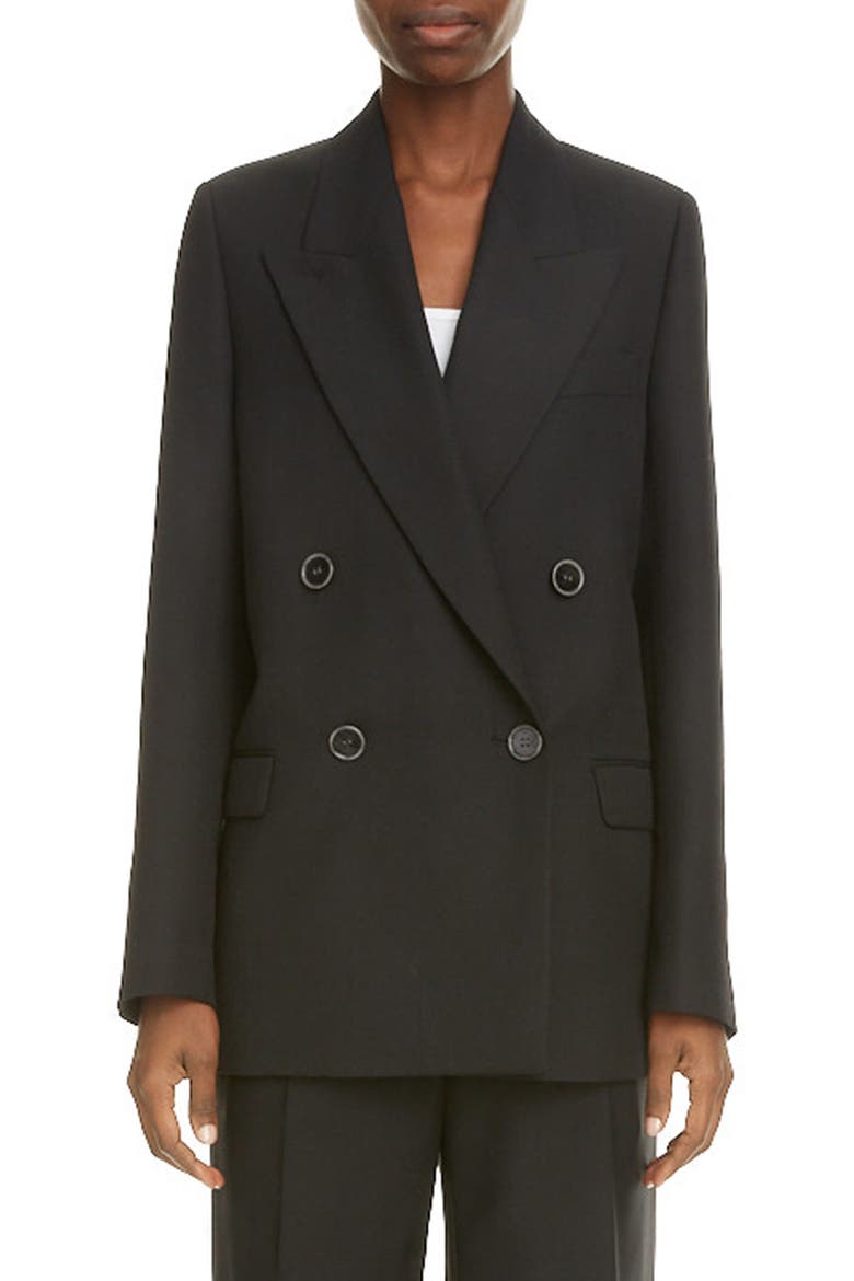 Janny Double Breasted Blazer, Main, color, BLACK