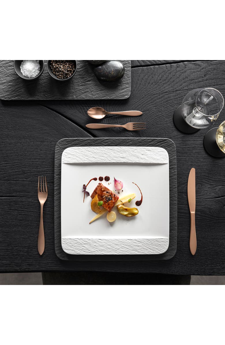 Villeroy & Boch Manufacture Rock blanc Square Dinner Plate, Alternate, color, White