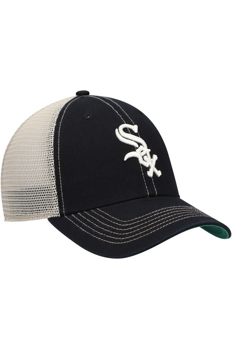 Men's '47 Black Chicago White Sox Trawler Clean Up Trucker Snapback Hat, Alternate, color, Black