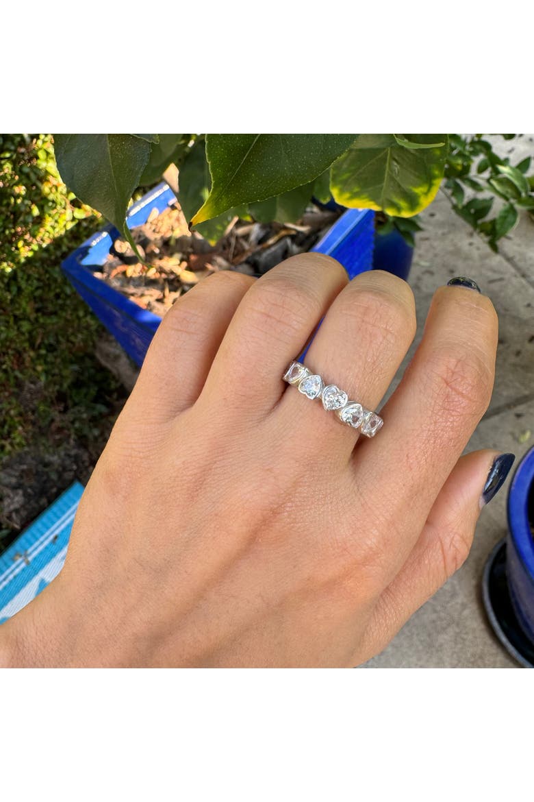 Silver Heart Eternity Band, Alternate, color, Silver