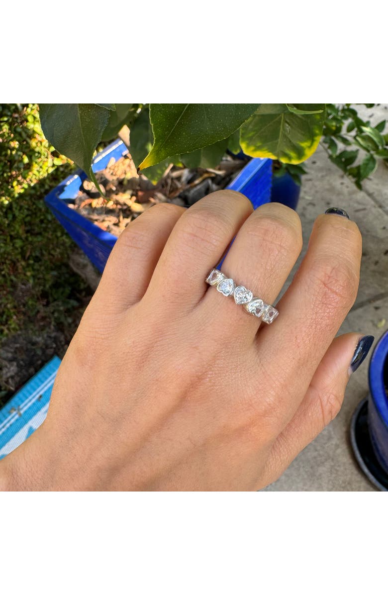 Gemma Azzurro Silver Heart Eternity Band, Alternate, color, Silver