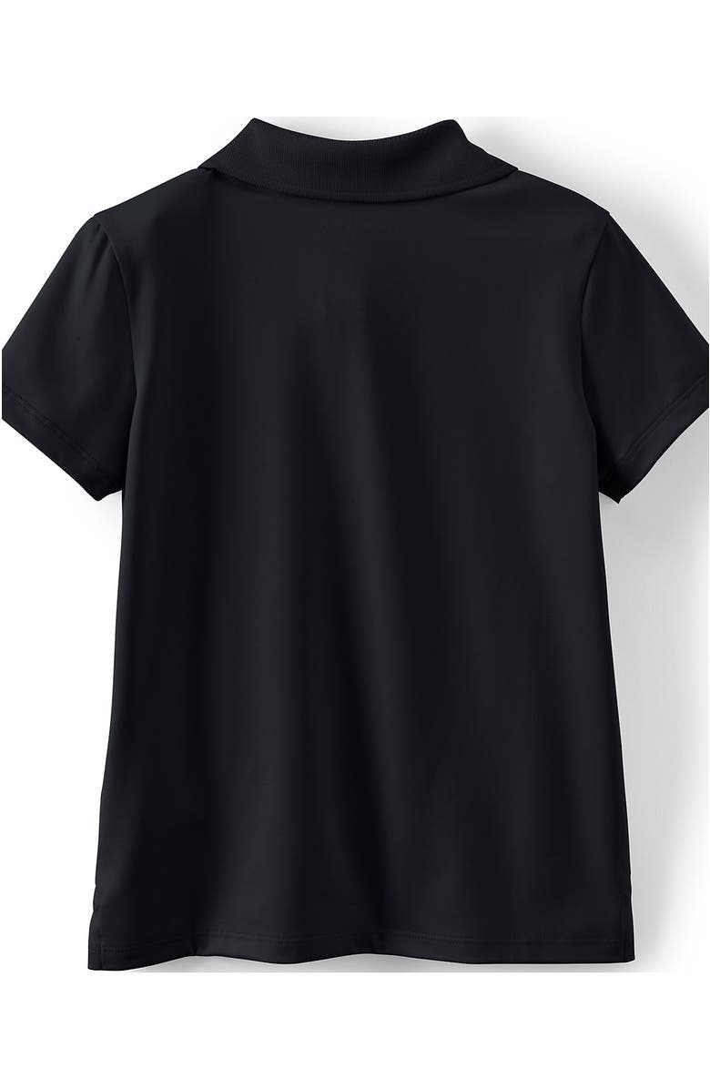 Lands' End School Uniform Girls Short Sleeve Feminine Fit Rapid Dry Polo Shirt, Alternate, color, Black