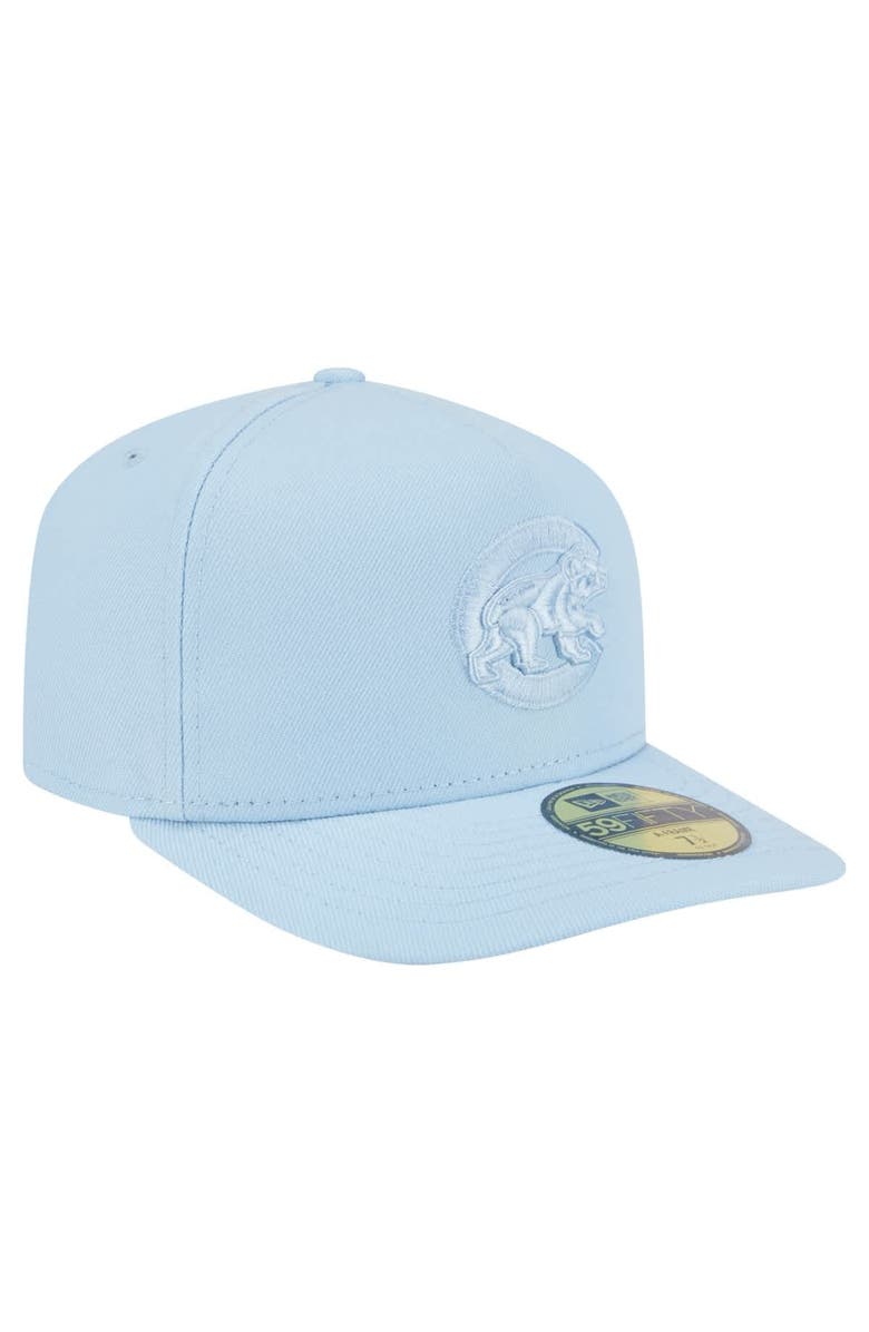 New Era Men's New Era  Light Blue Chicago Cubs Color Pack A-Frame 59FIFTY Fitted Hat, Alternate, color, 
