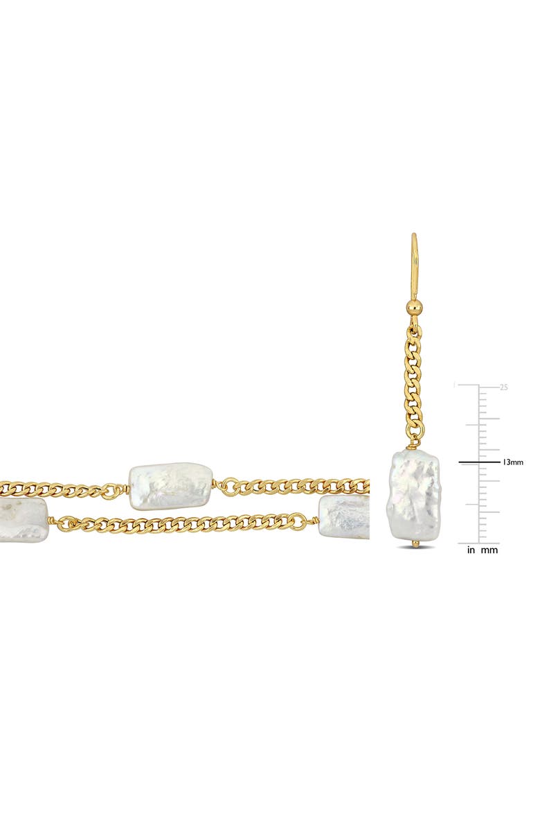 DELMAR Cultured Freshwater Pearl Curb Chain Bracelet & Drop Earrings Set, Alternate, color, White