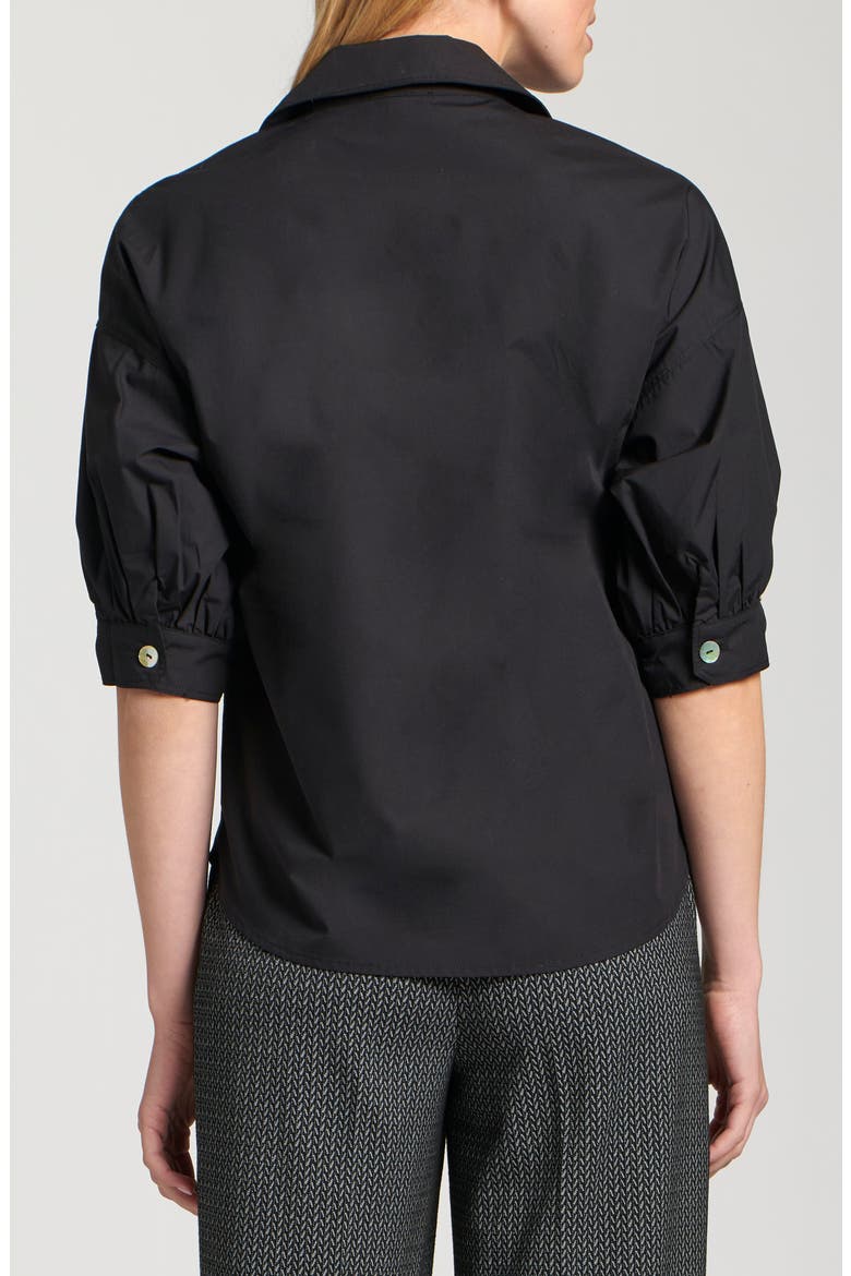 Blouson Sleeve Shirt, Alternate, color, BLACK