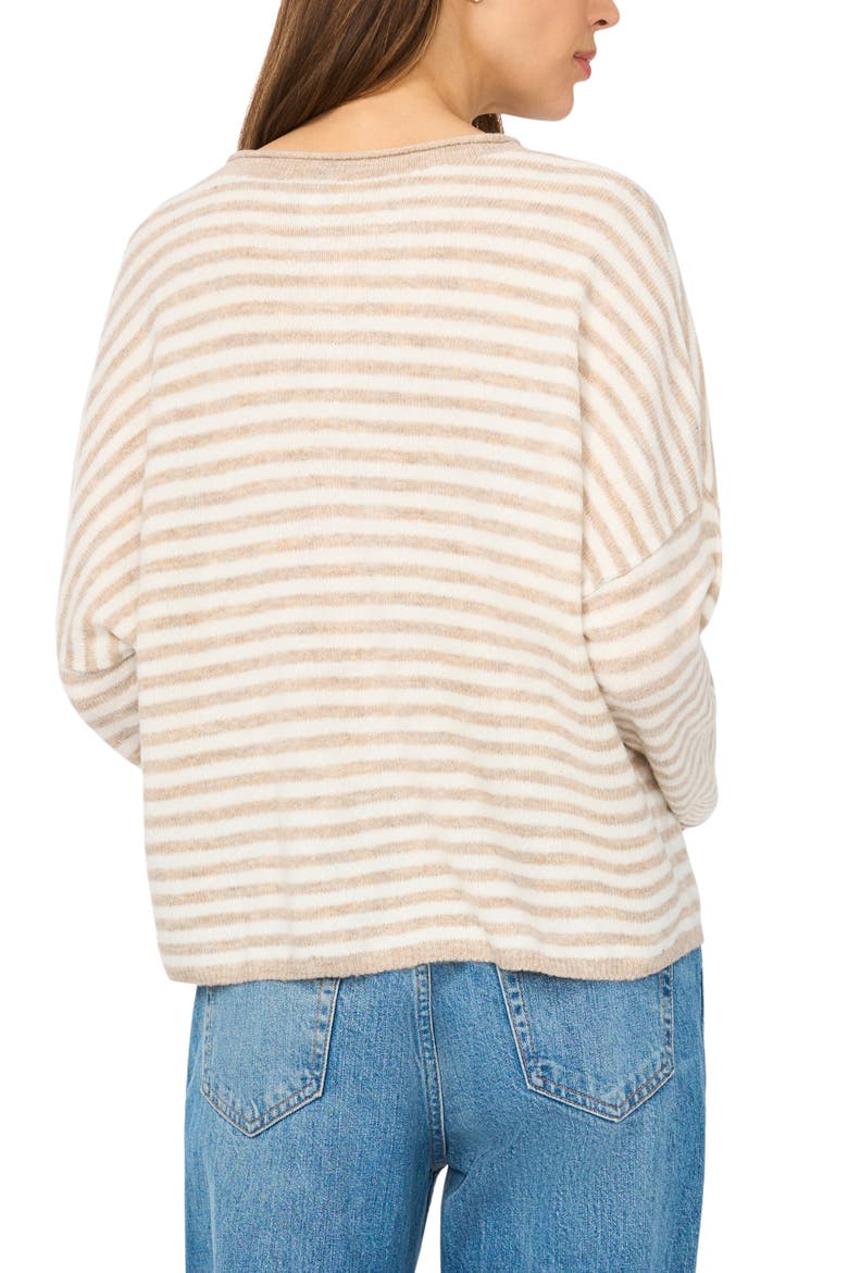 Stripe Cardigan, Alternate, color, OATMEAL/ NEW IVORY-110