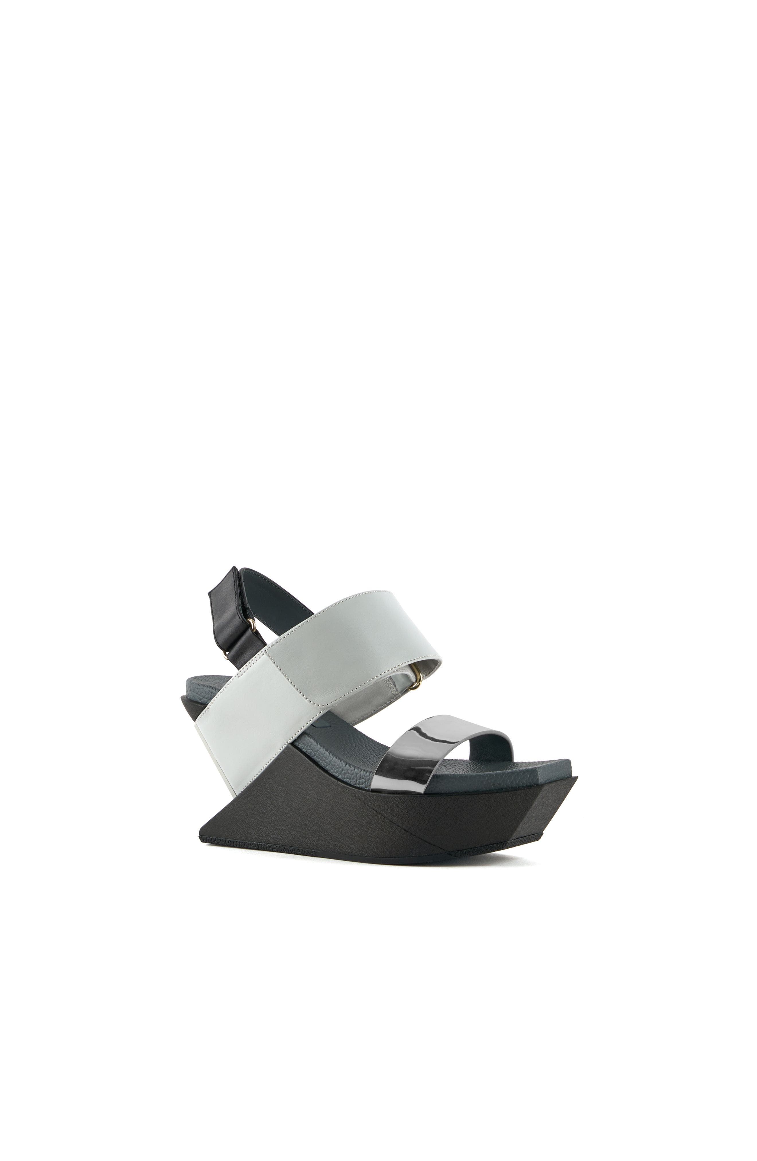 United Nude Delta Wedge Sandal, Alternate, color, Steel