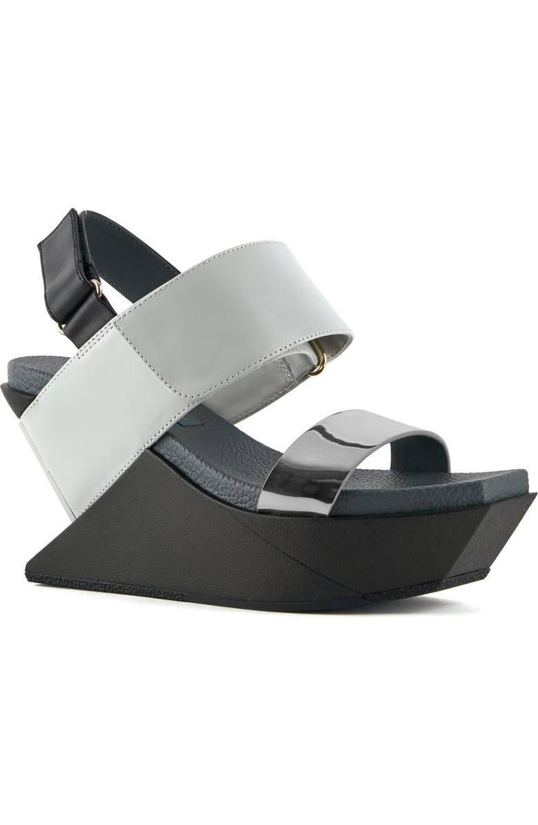 United Nude Delta Wedge Sandal, Alternate, color, Steel