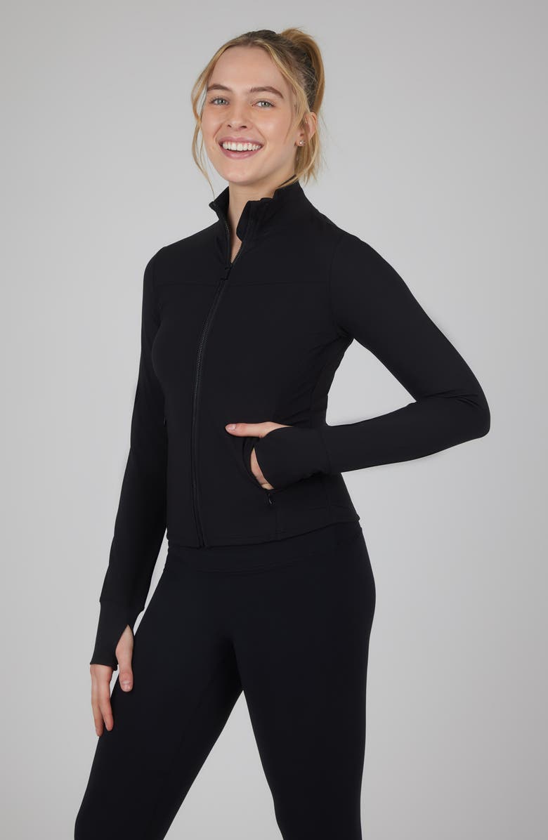 YOGALICIOUS Lux Dominque Fitted Crop Jacket, Alternate, color, 