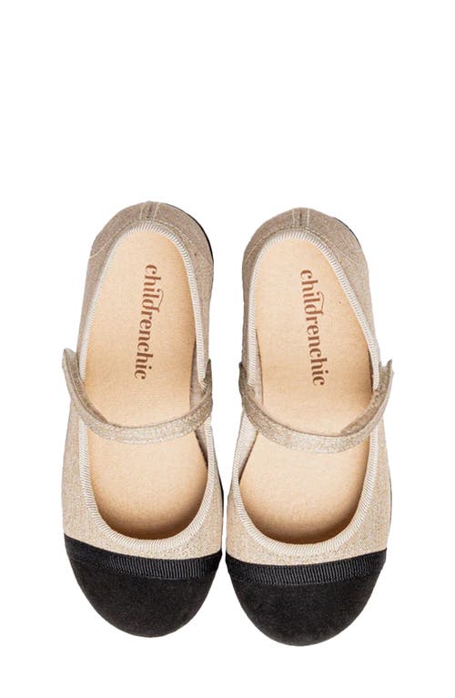 Childrenchic Emilia Mary Jane Cap Toe Flat In Neutral