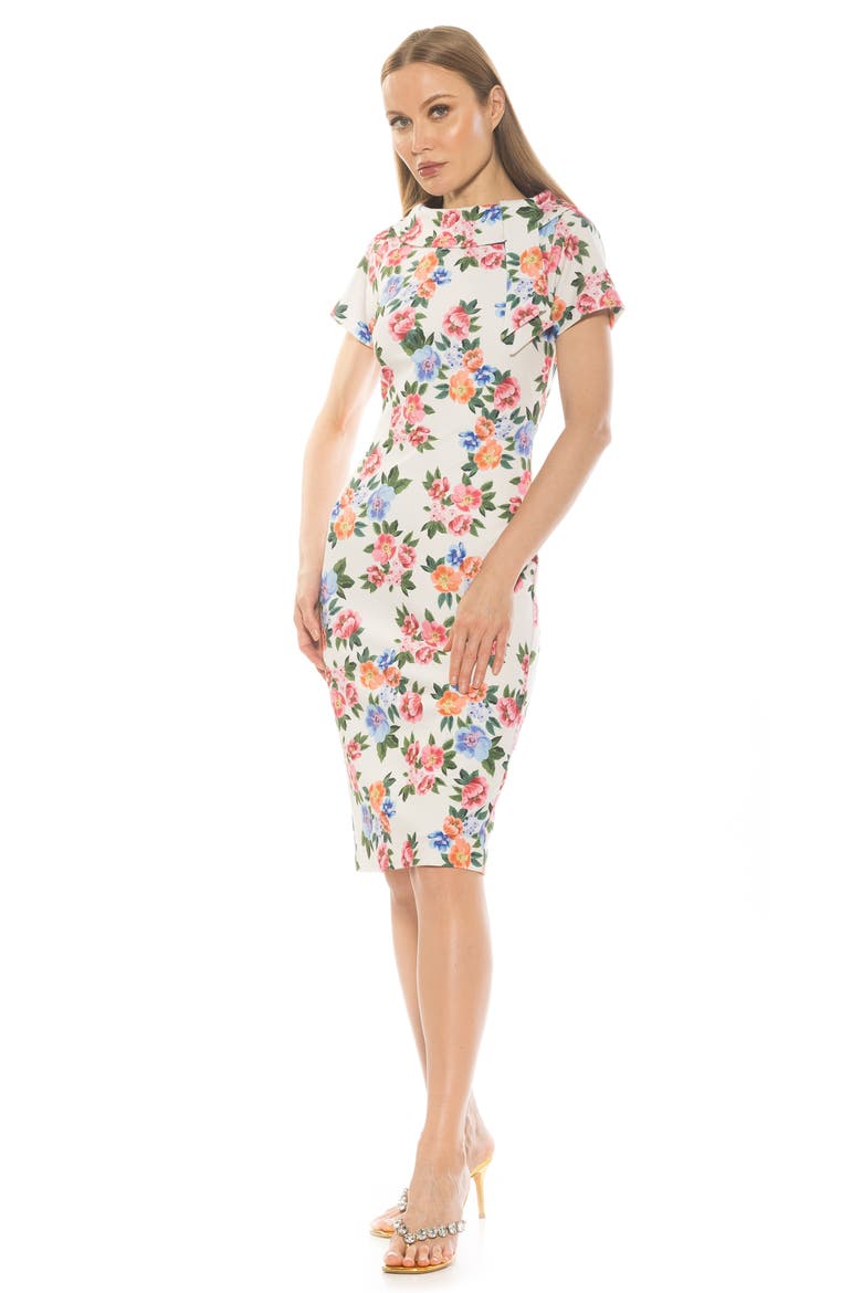 Wrene Sheath Dress, Alternate, color, IVORY FLORAL
