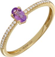 Bony Levy Iris 18K Yellow Gold Amethyst & Diamond Stacking Ring